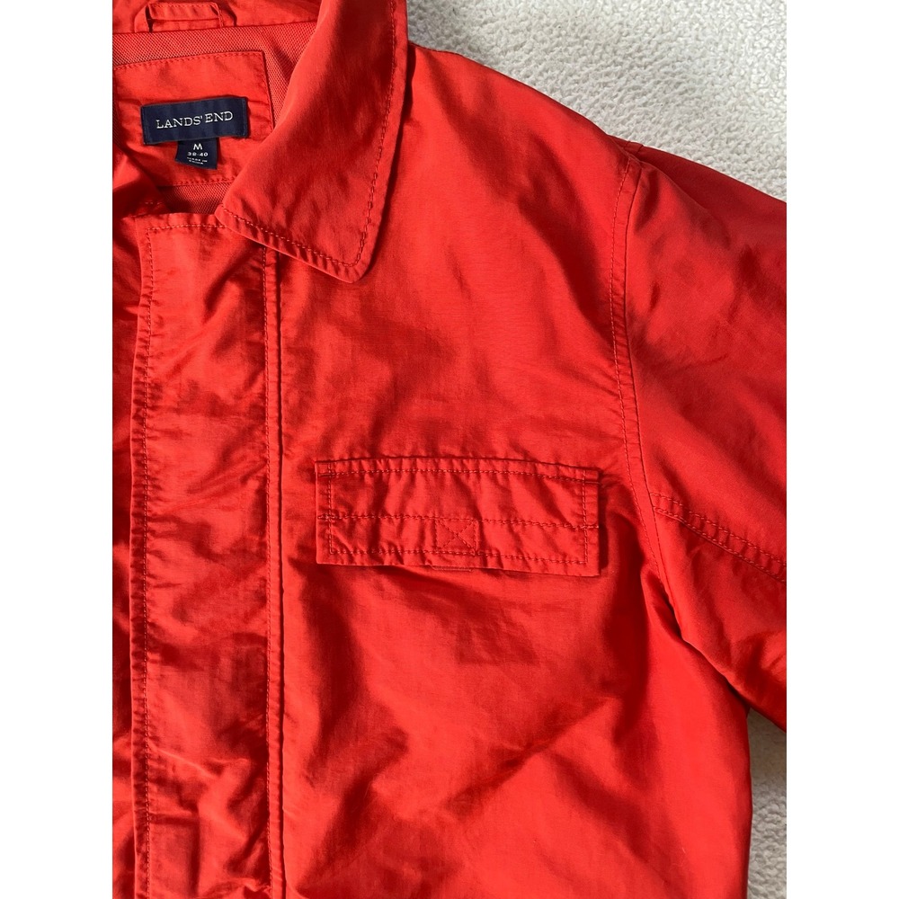 Lands' End Mens Medium Field Jacket Red Lightweight Nylon Utility Coat 435444 - Picture 12 of 16